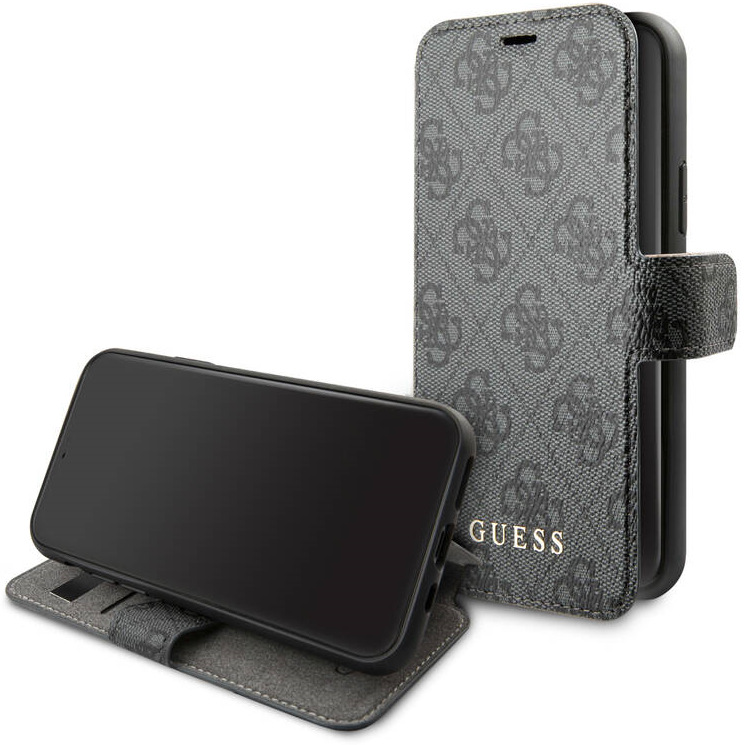 Pouzdro na mobil flipové Guess 4G Book na Apple iPhone 11 šedé Guess 4G Book pro Apple iPhone 11, šedá