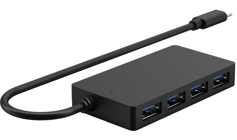 USB Hub WG USB-C/4x USB 3.0 černý