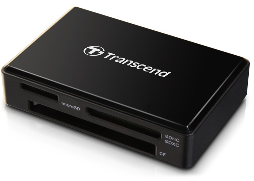 Čtečka paměťových karet Transcend RDF8, USB-A/SDHC, SDXC, microSDHC, microSDXC, CompactFlash černá