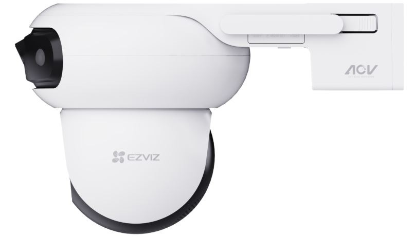 IP kamera EZVIZ PTZ/duální HB90X 4G kit bílá IP kamera EZVIZ PTZ/duální HB90X 4G kit v bočním pohledu