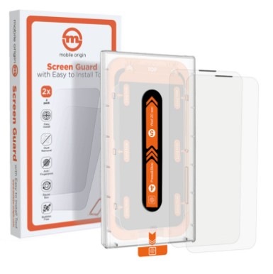 Tvrzené sklo Mobile Origin Orange Screen Guard na Apple iPhone 14/13/13 Pro/16e/17e s aplikátorem (2 ks)