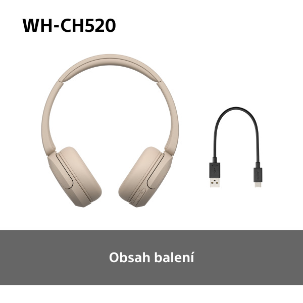 Sluchátka Sony WH-CH520 - béžová
