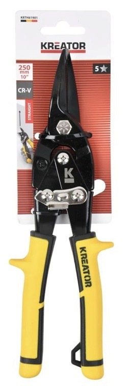 Nůžky na plech Kreator o délce 250 mm, rovný střih