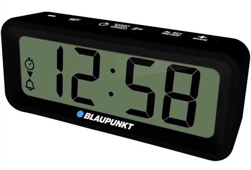 Budík Blaupunkt s magnetickou stranou, černá barva
