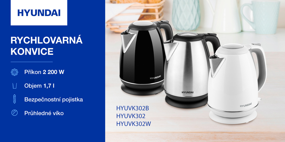 Rychlovarná konvice Hyundai VK302B černá Rychlovarná konvice Hyundai VK302B černá