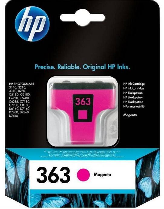 Inkoustová náplň HP 363, 5,5 ml purpurová HP 363, 5,5 ml - purpurová (C8772EE)