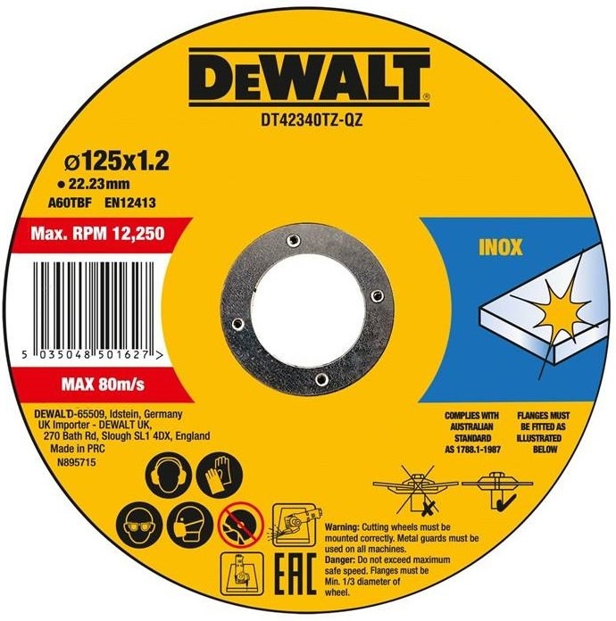 Řezný kotouč Dewalt DT42340TZ-QZ 125x1,2 mm, 10 ks