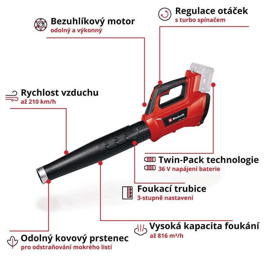 Foukač listí Einhell Professional GE-LB 36/210 Li E-Solo (bez baterie) 3433620