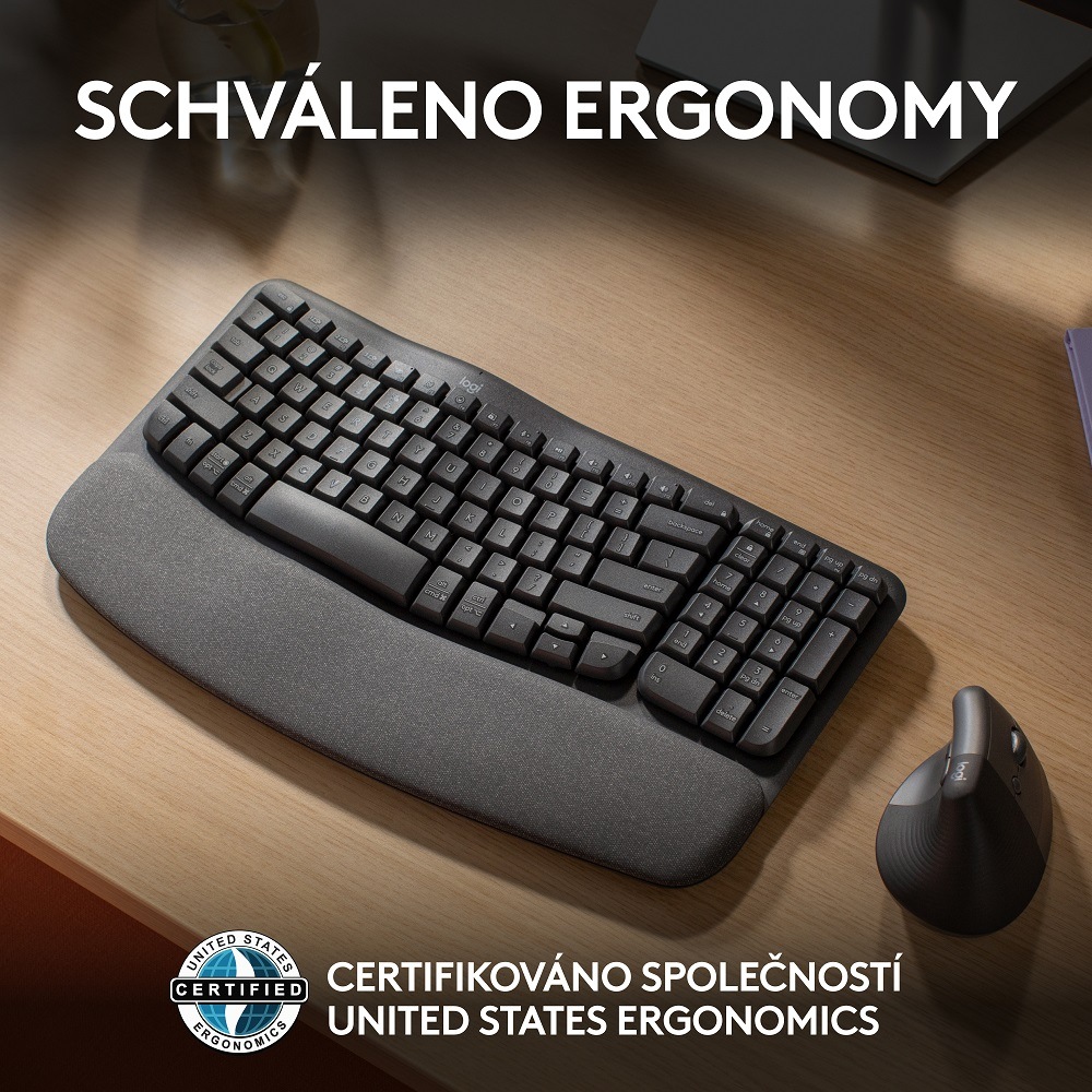 Klávesnice Logitech Wave Keys, CZ/SK layout grafitová Klávesnice Logitech Wave Keys, CZ/SK layout grafitová