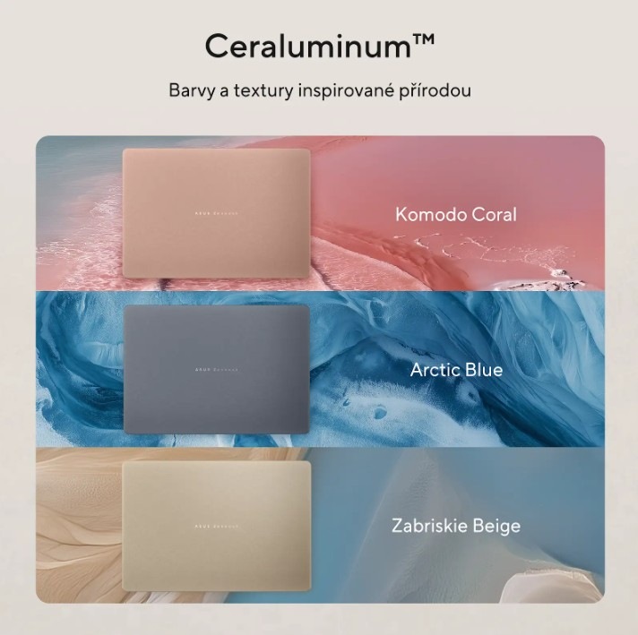 ASUS Zenbook 14  a tři barevné varianty