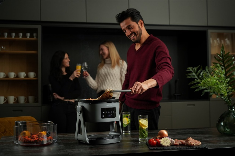 Fritéza horkovzdušná Lauben Glass&Grill Air Fryer 3in1 5500BG šedá Fritéza horkovzdušná Lauben Glass&Grill Air Fryer 3in1 5500BG šedá