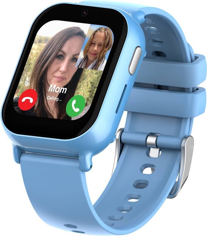 Chytré hodinky Carneo GuardKid+ 4G Buddy modré Dětské chytré hodinky Carneo GuardKid+ 4G Buddy při 4G videohovoru s rodičem přímo na displeji hodinek