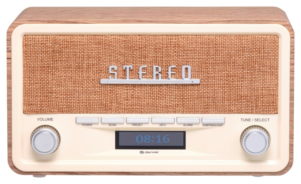 Radiopřijímač Denver DAB-18, světlé dřevo