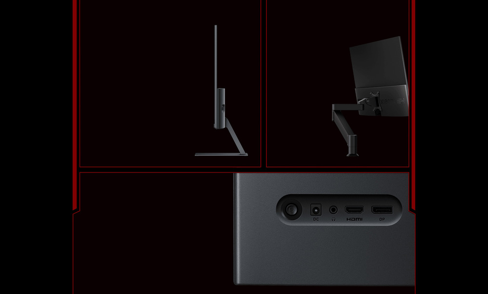 Herní monitor Xiaomi Gaming G24i černý Ergonomický stojan s náklonem a VESA montáží spolu s ultratenkým designem nabízí flexibilní a moderní řešení.