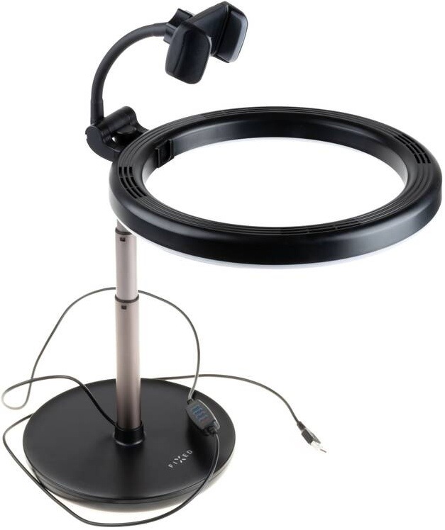 Světlo FIXED LEDRing, kruhové LED svítidlo se stativem, 1/4" závit černé Světlo FIXED LEDRing, kruhové LED svítidlo se stativem, 1/4" závit černé
