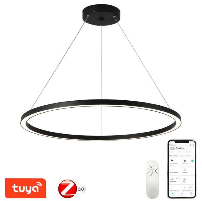 Závěsné svítidlo IMMAX NEO FINO SMART 1 kruh, 80cm, 60W, Zigbee 3.0, TUYA - černé