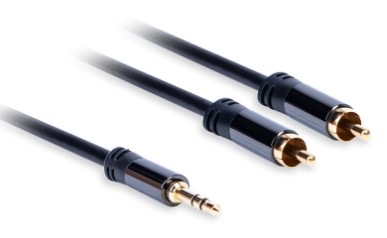 Kabel AQ 3,5mm Jack/2xRCA, M/M, 3m černý