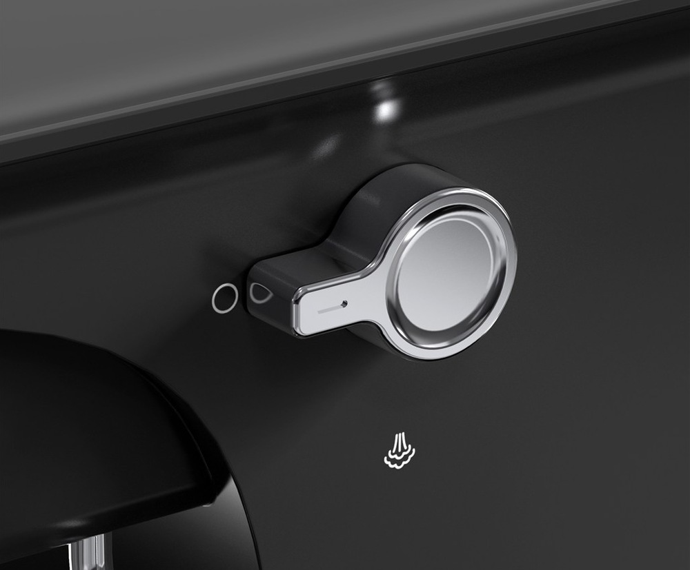 Pákový kávovar Rohnson R-98026 černý Detailní pohled na jednoduché ovládání páry