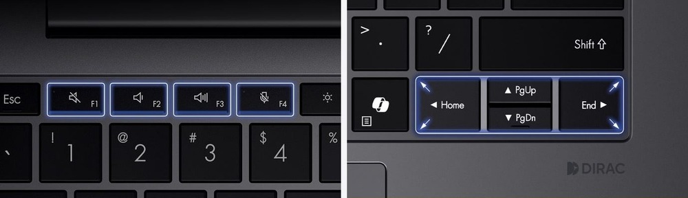 Detail vybraných kláves na laptopu Asus ExpertBook P3 G2