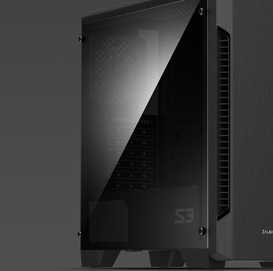 Boční strana skříně Case Zalman S3 TG s panelem ze skla