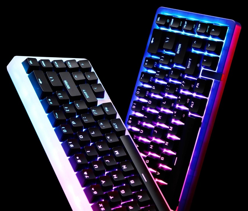 Kryt HyperX Origins 2 65 / Pro Pink Housing růžový Kryt klávesnice HyperX Origins 2 65 / Pro Housing – dvě barevná provedení s průsvitným rámem a RGB podsvícením