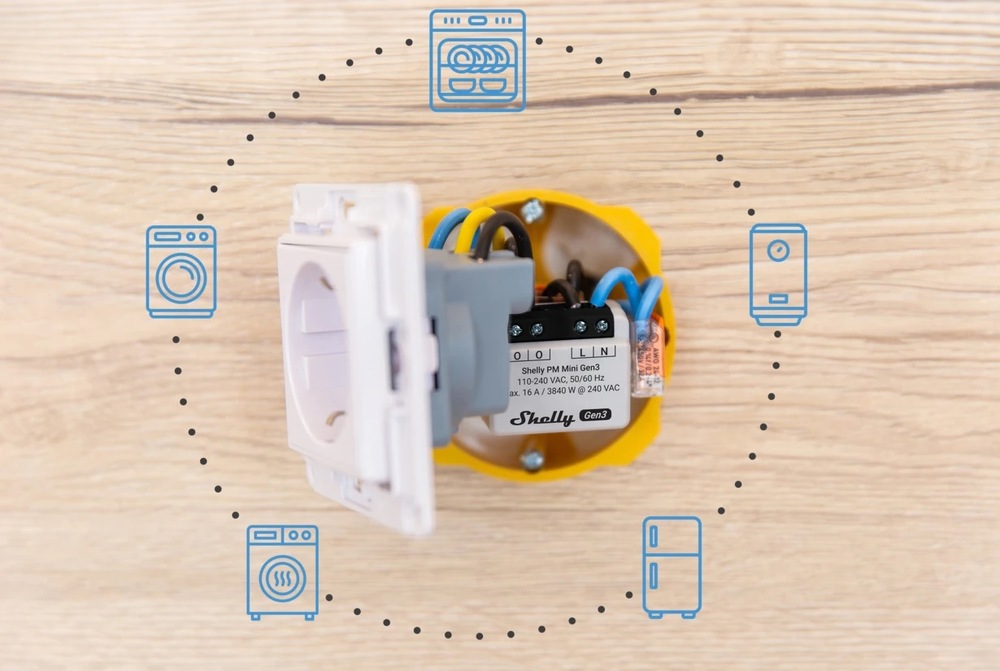 Modul Shelly Gen3 PM Mini, měřič spotřeby, WiFi