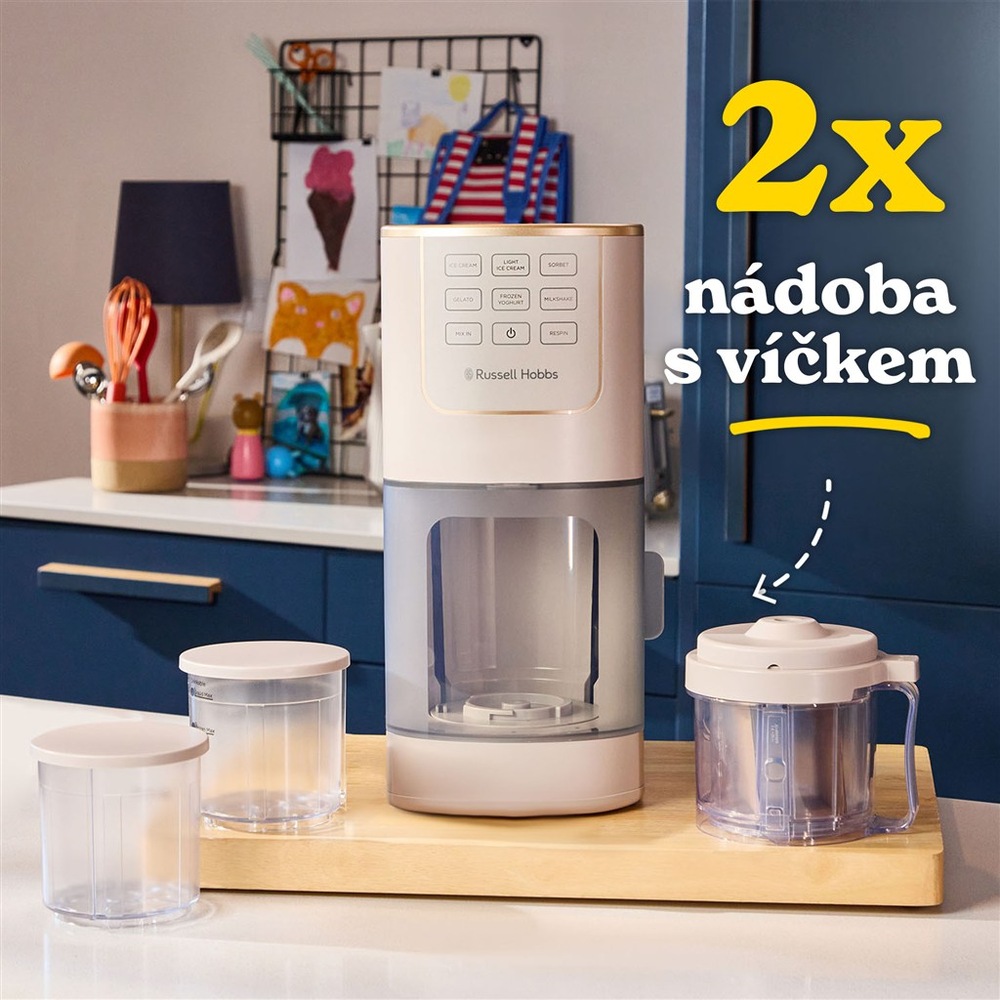 Zmrzlinovač RUSSELL HOBBS Chilluxe 28750-56 béžová Zmrzlinovač Russell Hobbs 28750-56 Chilluxe s 2 nádobami