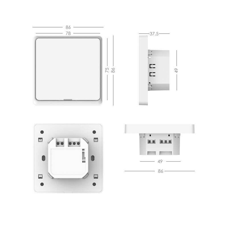 Vypínač IMMAX NEO SMART vypínač 1-tlačítkový W-iFi, 230V bílý
