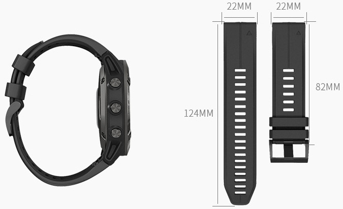 Řemínek RhinoTech pro Garmin QuickFit silikonový outdoor 22mm modrý Řemínek RhinoTech pro Garmin QuickFit silikonový outdoor 22mm modrý