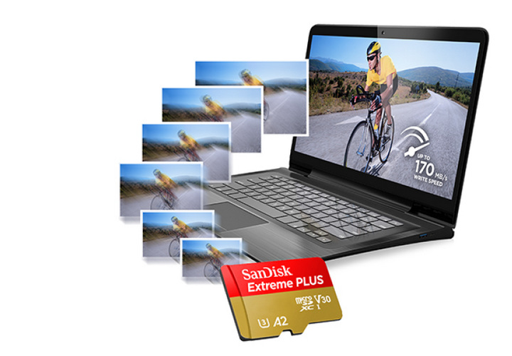 Paměťová karta SANDISK Micro SDXC Extreme Plus 128GB UHS-I U3 (170R/90W) + adapter Paměťová karta SANDISK Micro SDXC Extreme Plus 128GB UHS-I U3 (170R/90W) + adapter