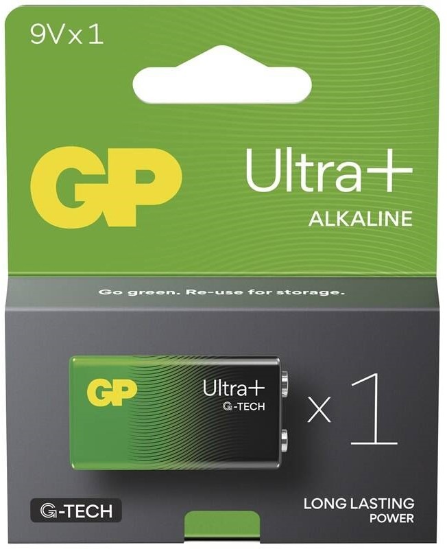 Baterie alkalická GP Ultra Plus 9V (6LR61), 1 ks