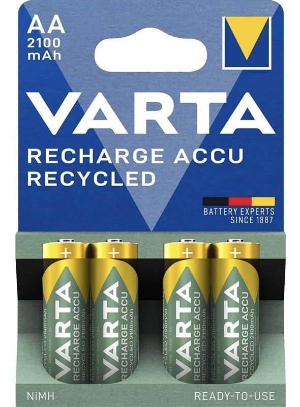 Baterie nabíjecí Varta Recharge Accu Recycled, AA,Ni-Mh, 2100mAh, 4ks