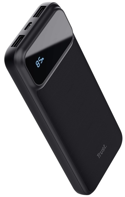 Powerbanka Trust s kapacitou 20 000 mAh, černá barva