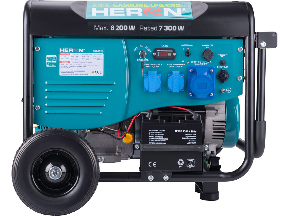 Elektrocentrála HERON 8896326 s provozem na benzín, LPG, zemní plyn