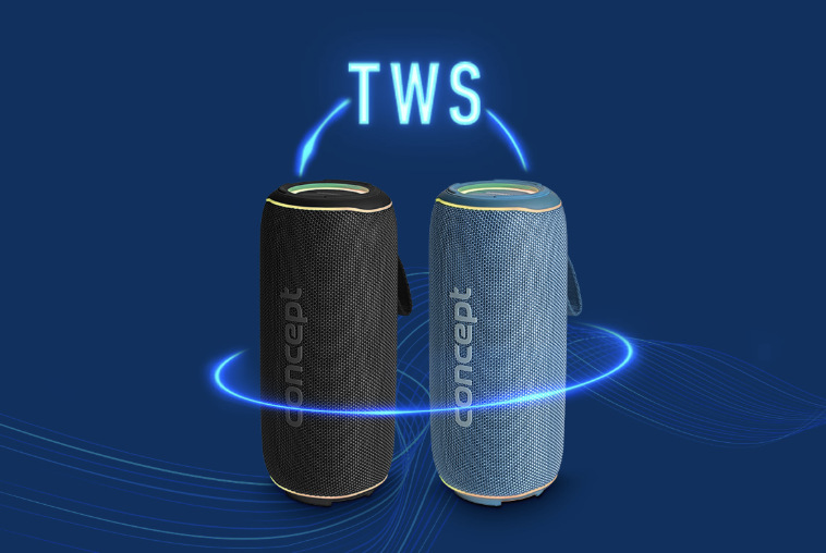 Přenosný reproduktor Concept SoundJoy BR5530 černý Bezdrátové propojení reproduktorů Concept SoundJoy BR5530 a BR5532 pomocí funkce TWS
