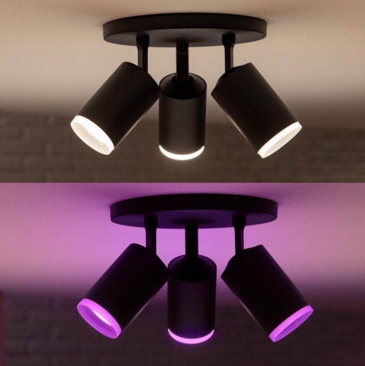 Bodové svítidlo Philips Hue Fugato White and Color Ambiance 3 Spot černé Bodové svítidlo Philips Hue Fugato White and Color Ambiance 3 Spot černé