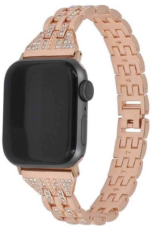 Řemínek WG line, kovový, na Apple Watch 38/40/41 mm + adapter - rose gold