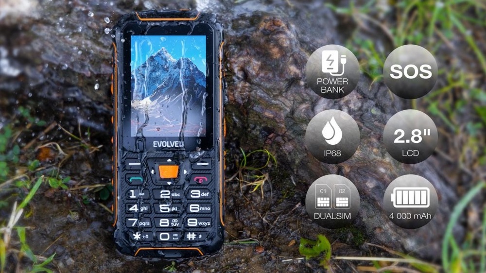 Mobilní telefon Evolveo StrongPhone Z6 černý/oranžový Mobilní telefon Evolveo StrongPhone Z6 černý/oranžový