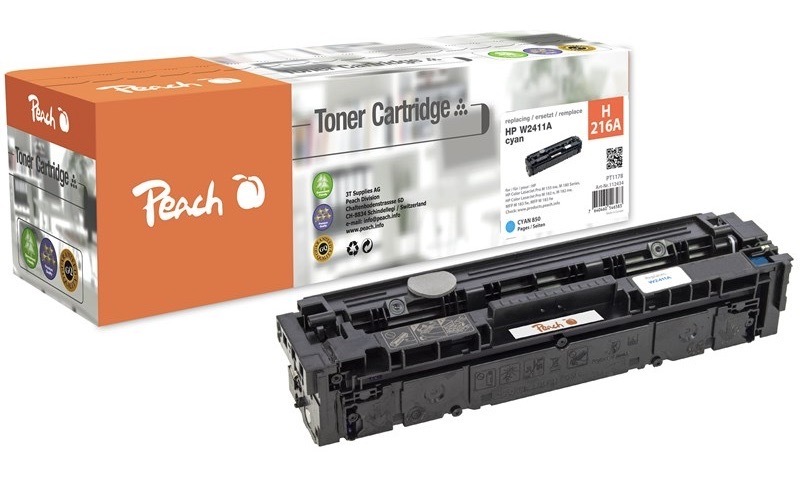 Toner Peach HP 216A, W2411, 850 stran azurový