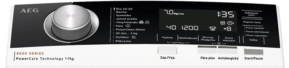 Ovládací panel pračky AEG LTR8C363AC řady 8000 PowerCare