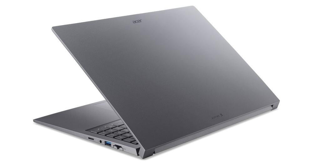 Notebook Acer Aspire X 16 AI (AX16-I71M-96F0) šedý Pootevřený notebook Acer Aspire X 16 AI (AX16-I71M-96F0) zezadu