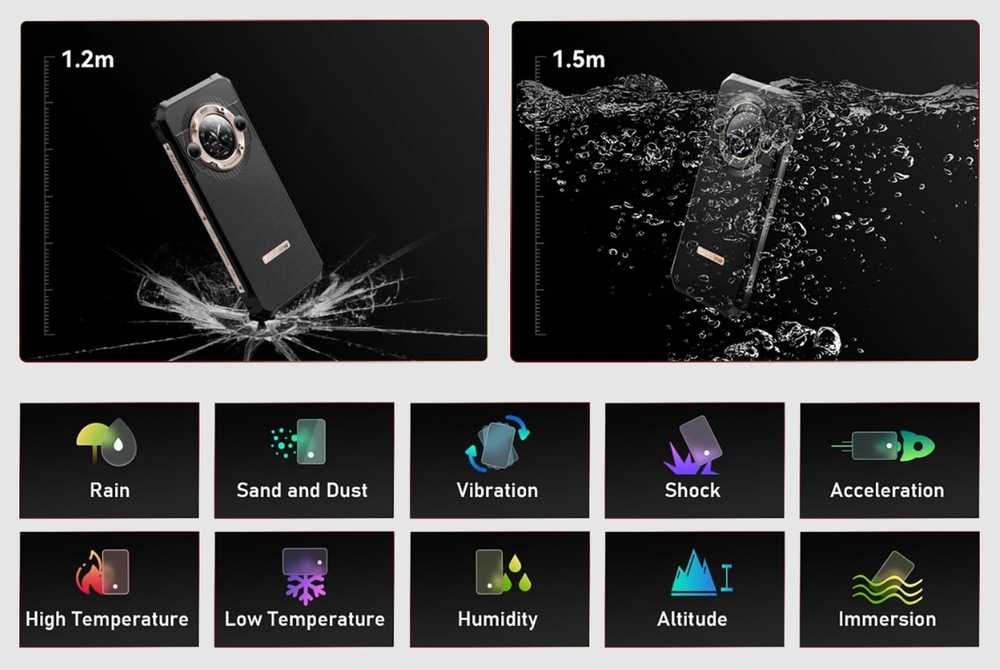 Mobilní telefon Aligator Blackview BL9000 PRO 5G 12 GB / 512 GB černý Telefon Aligator Blackview BL9000 PRO 5G odolný při nárazech a proti vodě