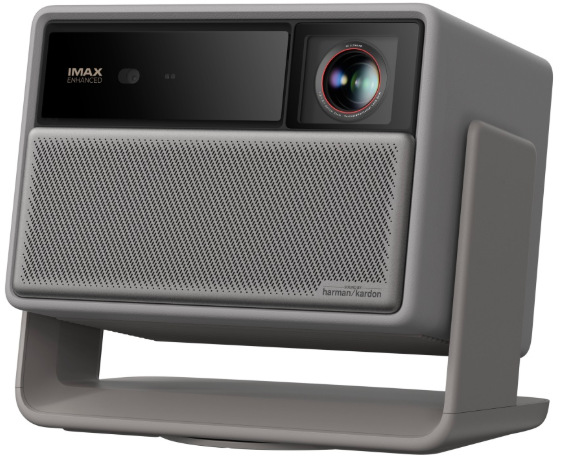Přední pohled na projektor Xgimi Horizon 20 Pro s optikou a reproduktory Harman Kardon