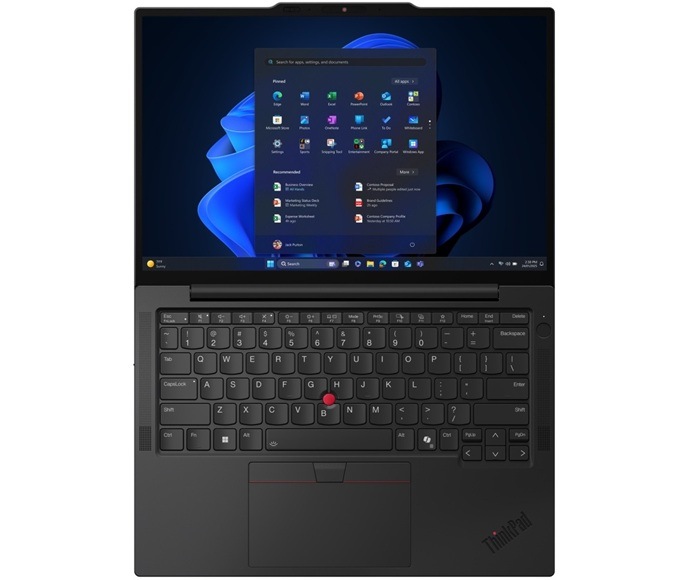 Notebook Lenovo ThinkPad X13 Gen 6 černý Detail obrázku otevřeného notebooku.