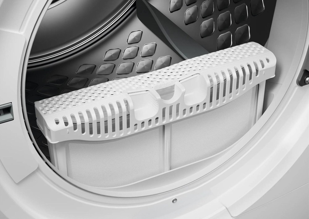 Detail na filtr EasyClean v sušičce AEG.