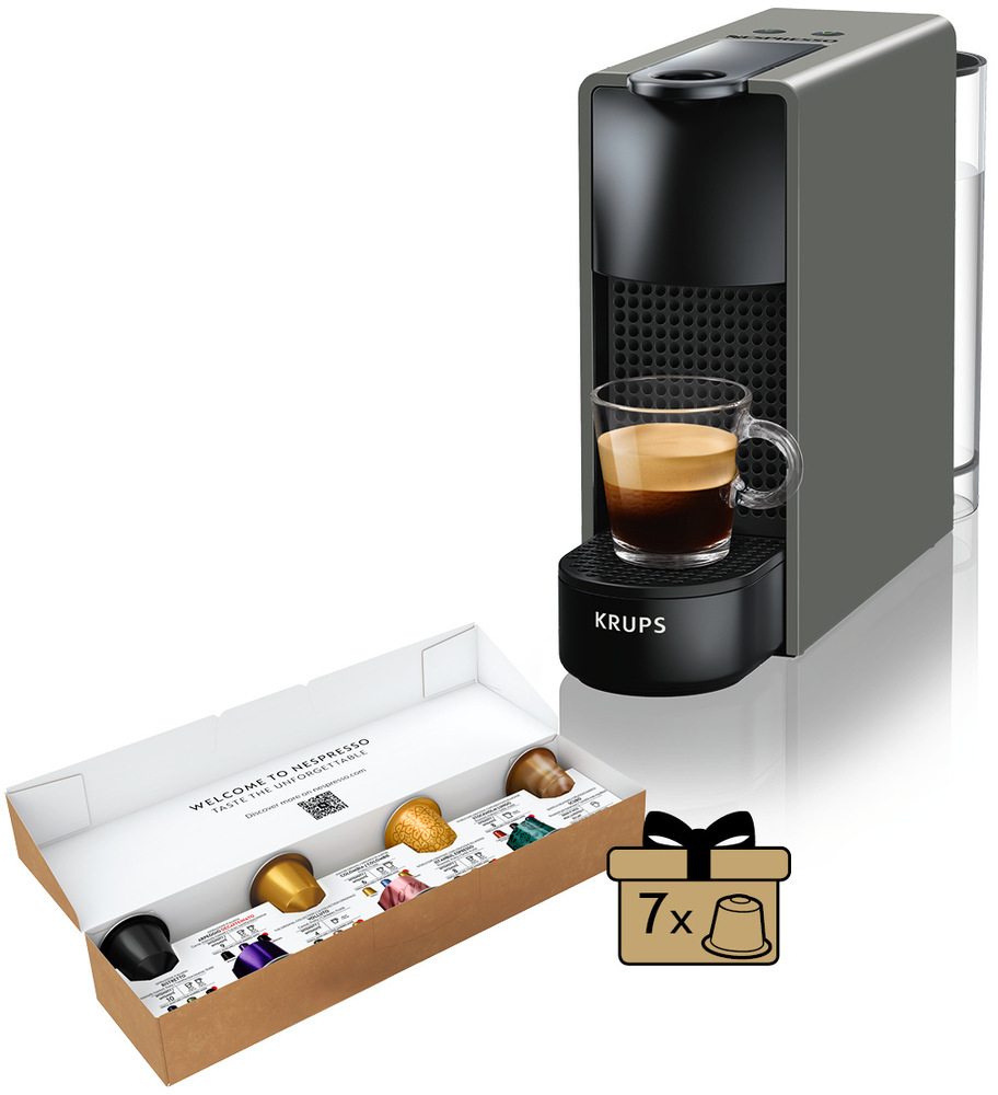 Kapslový kávovar Krups Nespresso Essenza mini XN110B10 šedý
