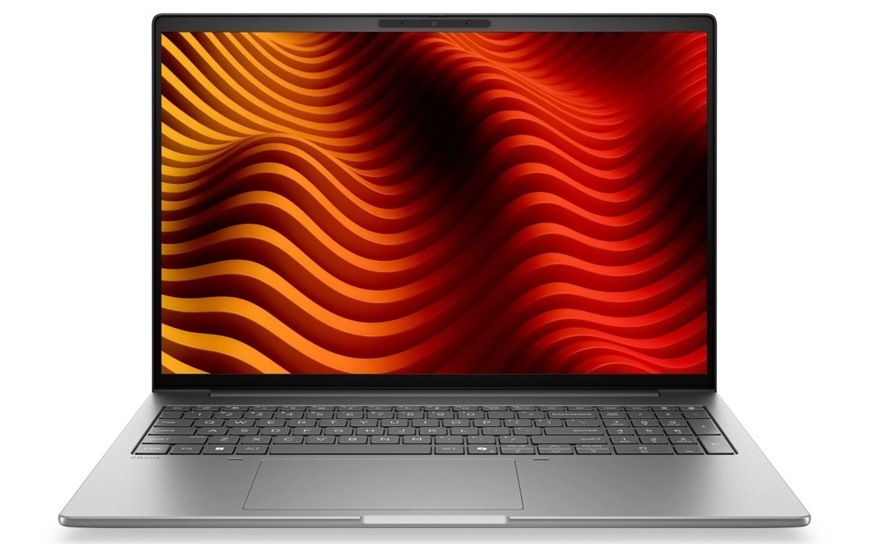 Notebook HP ZBook 8 G2a 16" stříbrný Detail obrázku otevřeného notebooku.