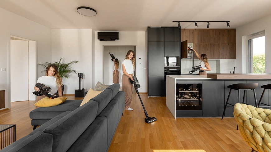 Tyčový vysavač Gorenje SVC296749NEBL NEO EXPERT INVERTERPOWER černý mnoho použití vysavače Gorenje SVC296749NEBL