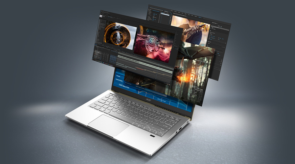 Notebook Acer Swift X (SFX14-42G-R7B5) stříbrný