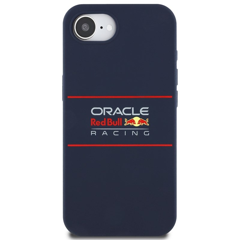 Kryt na mobil Red Bull Silicone Horizontal Logo MagSafe na Apple iPhone 16e modrý